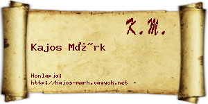 Kajos Márk névjegykártya
