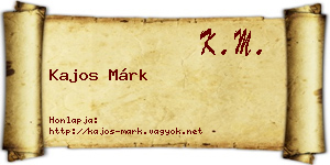 Kajos Márk névjegykártya